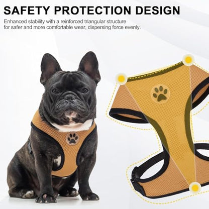 BINGPET Small Dog Harness, No Pull Dog Harness Small Sized Dogs, Soft Light Breathable Mesh Puppy Vest with Safety Buckle-Adjustable Step in Pet Harnesses for Easy Walking, Running, Training