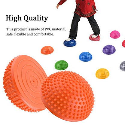 VGEBY1 PVC Semi-Circular Durian Ball Inflatable Half Yoga Balls Massage Point Fitball Exercises Trainer Fitness Balance Ball(Orange)