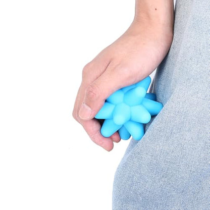 Dioche Spiky Massage Balls, 2 Colors Acupoint Physical Massage Balls, Lacrosse Ball Roller Set Perfect for Foot Massage, Deep Tissue Massage, Trigger Point (Blue)