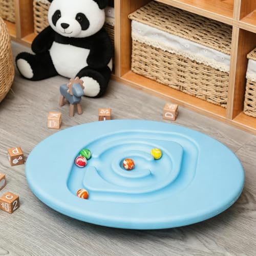 Kids Balance Board Wobble Rocker Balance Board with Mini Balls Load 170lb for Balancing Exercise Equipment Game 18.5 x 14.57 Inch