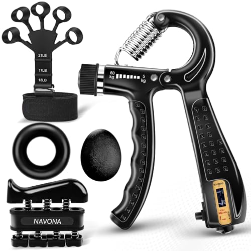 5/10PCS Grip Strength Trainer Kit,Forearm and Hand Gripper Strengthener - size: Black-5P