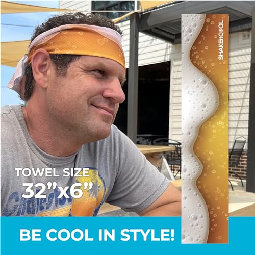 Original Cooling Towel – Be Cool in Style - Heat Relief, Soft, Lightweight, Sun Protection, Easy Clean - Perfect for Biking, Running, Yoga, Gym, Gardening - Beer - color: Beer
