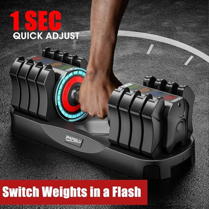 Adjustable Dumbbells Set of 2, 25LBS Adjustable Weight Dumbbells Set, 5 in 1 Free Weights with Anti-Slip Handle for Home Gym, Full-Body Strength Training (Men & Women)