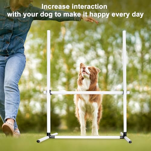 Dog Agility Jump Training Kit, Adjustable Hurdle Set with Storage Bag, Easy Setup Indoor Outdoor Obstacle Course Equipment for Dogs