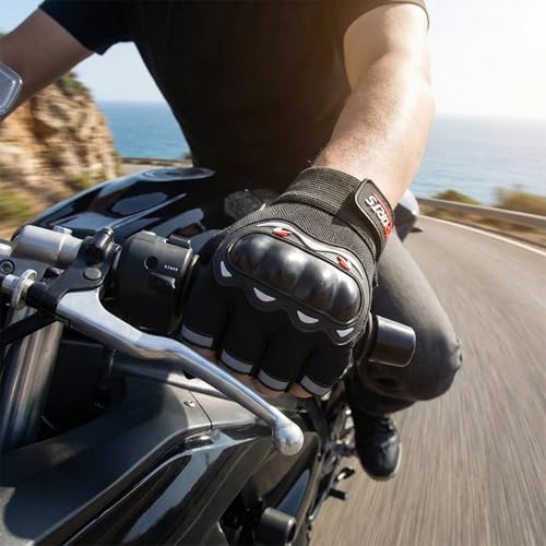 Motorcycle Gloves for Men Women, Breathable TPU Protection, for Motorcycle Cycling ATV Riding Tactical Training Fitness Workout Black(OSFA or L)
