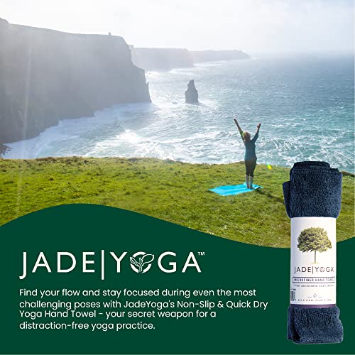JadeYoga Non-Slip & Quick Dry Yoga Hand Towel - Microfiber Workout Towel, Super Absorbent Sweat Towel, Lightweight Gym Towel with Great Grip, Yoga Towel for Men & Women - Midnight Blue (14" x 24") - color: Midnight Blue
