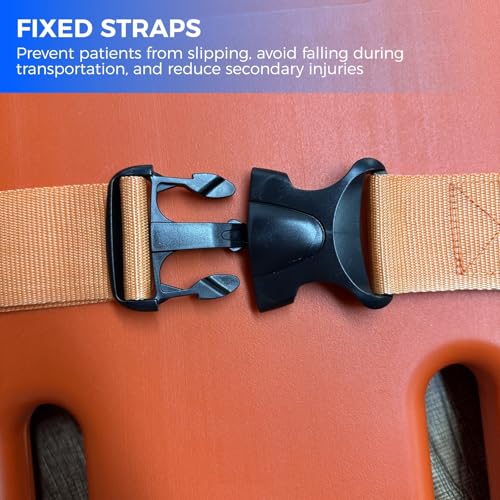 Water Floating Stretcher PE 4-fold, Plastic Emergency Rescue Spine Board, Life Board with Seat Belt, First Responder Backboard, Weight Capacity 353lbs