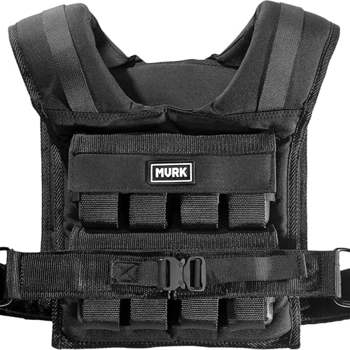 MVRK Weighted Vest Men 15lbs/25lbs/35lbs/45lbs/65lbs/100lbs – No-Bounce Adjusable Heavy Duty Rucking & Strength Training Vest with Removable Iron Weights for Calisthenics, HIIT, Hydrox - size: 35lbs