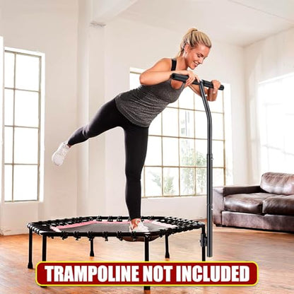 Quick-Release Handle Bar for Straight Leg Fitness Trampoline, Non-Slip Cushy Rebounder Handle Accessory, Fitness Trampoline Pole Cup Holder