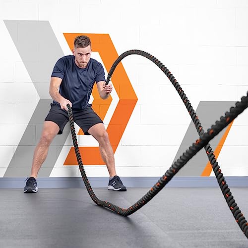 METIS Battle Ropes – Durable Fitness Ropes for Strength Training, 30ft/40ft/50ft Options – Ideal for Home Workouts & Gyms with Anti-Fray Handles - size: 30ft, style: 2 inch