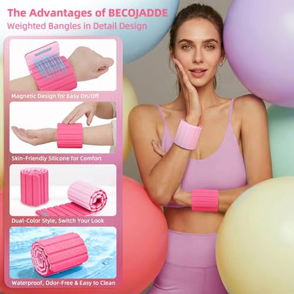BECOJADDE Wrist Weights Ankle Weight for Women 1 Pair (1.1 lb/2.2 lb Each) - color: Pink Blush, size: 2.2 Lb Pair (1.1 Lb Each)
