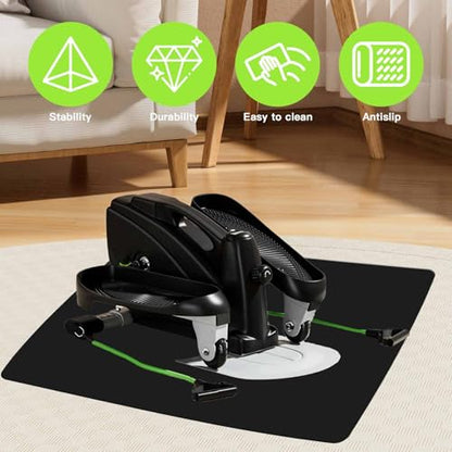 Non-Slip Elliptical Machine Mat - Durable Workout Mat for Under Desk Ellipticals, Seated Foot Pedal Exercisers, Floor Protection & Stability for Home Gym Equipment (23.7" x 15.9")
