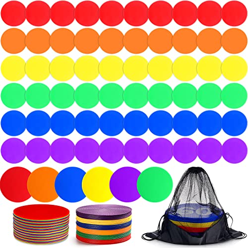 Spot Markers Floor Spots with Bag Non Slip Vinyl Poly Dots for Gym Floor Basketball Football Soccer Sports Speed Agility Training Gym Dance - size: 4.72 Inch