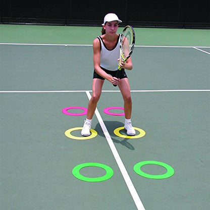 Oncourt Offcourt Tennis Donut Rings – Set of 6 / Lightweight and Long Lasting/Anti-Slip - size: Regular - 15"