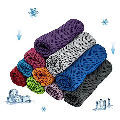 Cooling Towels, Soft Breathable Sweat Ice Towel for Sports, Yoga, Gym, Golf, Camping, Running, Fitness, Workout & More Activities - color: Assorted