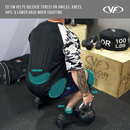 Valor Fitness Squat Wedge Slant Board – Squat Wedge Blocks – Heel Elevated Wedge for Mobility and Depth – Calf Stretch Board – Adjustable Incline Squat Blocks – Knee Support – Home Gym Deadlift Wedge