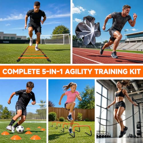 Agility Ladder, Soccer Football Training Equipment Agility & Speed Training - color: Orange