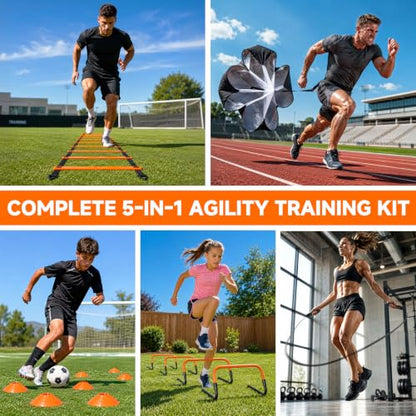 Agility Ladder, Soccer Football Training Equipment Agility & Speed Training - color: Orange
