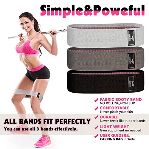 Resistance Bands Booty Bands Hip Bands for Legs and Butt Fabric Exercise Bands Cloth Workout Bands for Women Men Resistance Loops Anti Slip Thick Wide Circle Hips Glute Set of 3