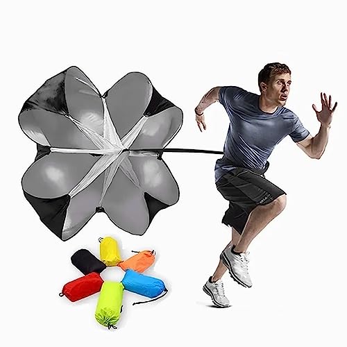 Speed Resistance Parachute, Adjustable Waist Strap 360 Degree Rotation Coated Mesh Cloth for Acceleration Training, with Lightweight Portable Design for Running Football Basketball