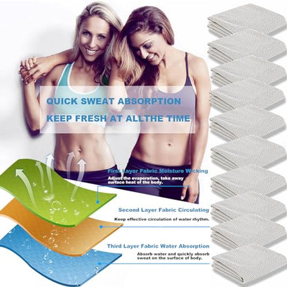 Peicees 10 Pack Microfiber Cooling Towels for Neck Sports Gym Workout Cooling Towel, 40x12 Inches Fast Drying Super Absorbent Compact Lightweight for Climbing Camping Travel Beach