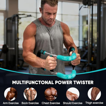 FitBeast Twister Arm Trainer, 4 Progressive Resistance Levels (30-120 lbs), 4-Spring Adjustable Arm & Chest Workout Equipment, Upper Body Strength Training Equipment for Home Gym