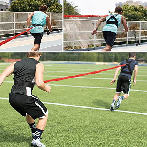Resistance Running Training Bungee Band, Bungee Resistance Cord Set, Long Resistance Band, Lateral Movement Sprint Overspeed Training Fitness for Fast