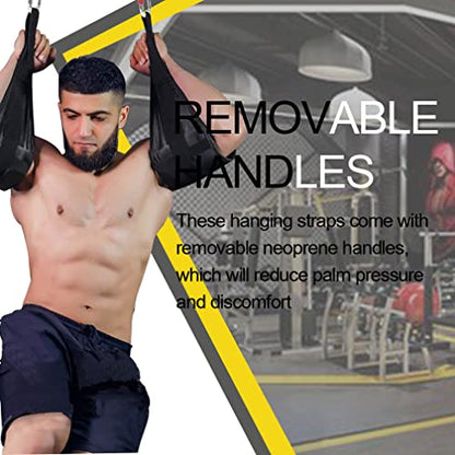 Hanging Ab Straps with Quick Locks - 1 Pair Gym Sling Straps for Pull Up Bar, Core & Abdominal Workouts