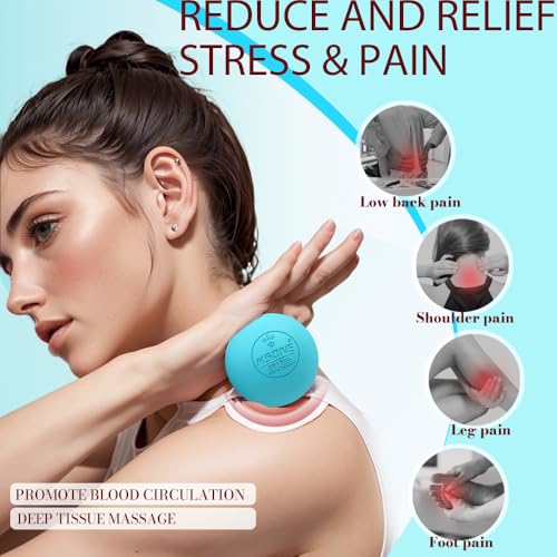 KSONE Massage Lacrosse Balls -Massage Balls for Myofacial Release&Trigger Point Therapy-Set of 2-Hard Lacrosse Massage Ball &Soft Massage Ball with one mini Ball - color: Multi Blue