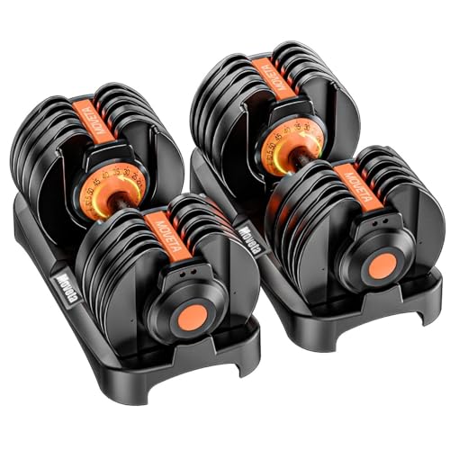 Adjustable Dumbbells Set of 2，Free Weights Dumbbells Set