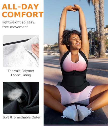 Sauna Sweat Suit for Women Waist Trainer Workout Faja Weight Vest Body Shaper Shirt Band