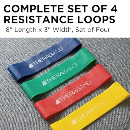 THERABAND Resistance Band Loop, Exercise, Workout, Physical Therapy - color: Yellow/Red/Green/Blue, size: 8 inch