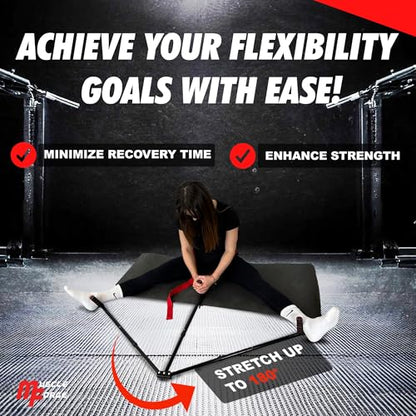 3 Bar Leg Stretcher for Splits and Adductor Stretch to Over 180°, Split Machine for Flexibility with 6 Regulations - Legs Spreader, Groin Stretcher, Ballet, with Padded Grips and Strap