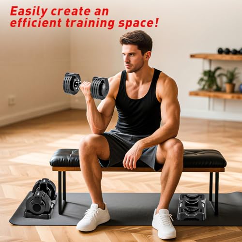Adjustable Dumbbell Set of 2, 50/100/110lbs Free Weights Dumbbell Set - size: 25LBS Pair - A