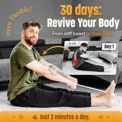 FlexBuddy® Stretching Tool – 2-in-1 Flexibility & Back Trainer | Daily Mobility & Pain Relief | Compact Stretch Aid for Home, Office & Gym