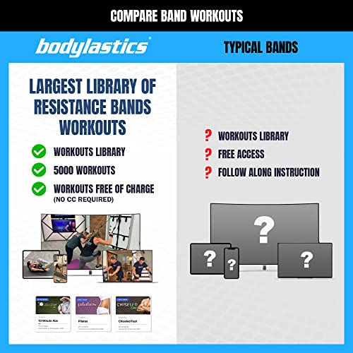 Bodylastics Patented Basic Series Resistance Band Set - Resistance Bands with Snap Reduction Tech, 2 Handles, 2 Ankle Straps, 1 Door Anchor & 1 Carry Bag - color: BASIC 3-190LBS Set Green