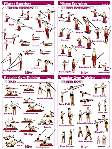 Portable Pilates Home Kit - Home Workout Equipment with Designed Pilates Loop Straps, Fabric Long Resistance Exercise Bands, Door Anchors and Aluminum Carabiners for Working Out as in Reformer