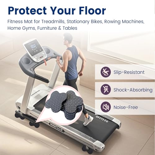 Non-Slip Walking Pad Mat, Treadmill Mat Pad for Carpet Hardwood Floors, Anti Vibration Exercise Equipment Mat for Under Treadmill & Exercise Bike Rowing Machine (6, Clover Shape, 4 x 4 x 0.2 inch) - color: Clover Shape