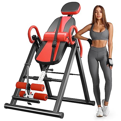 YOLEO Gravity Inversion Table for Back Pain Relief 2026 New Inversion Table w/Lumbar Support Easy to Assemble Back Stretcher Machine 300 lbs