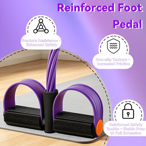 Pedal Resistance Band with Handle, 6-Tube Elastic Yoga Pedal Puller Exercise Bands, Multifunctional Stretch Bands for Exercise, Home Workout Equipment for Legs Arms Abs