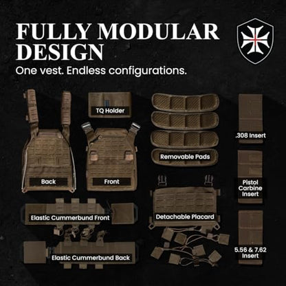 Modular Tactical Vest – 1000D Nylon, Quick Release, MOLLE, Adjustable | Training Airsoft, & Fitness Vest