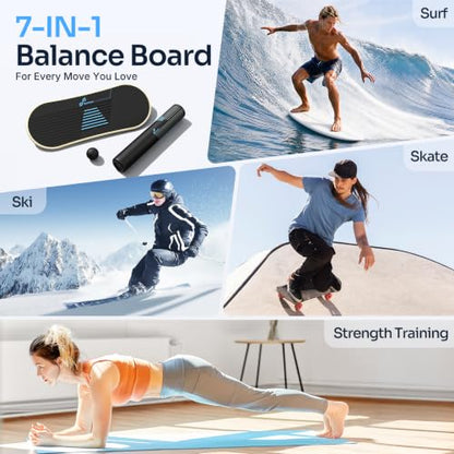 Sportneer Balance Board, 7-Mode Balance Trainer with Roller & Ball - color: Blue