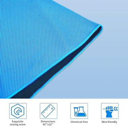 6 Packs Cooling Towel (40"x12"), Soft Breathable Chilly Towel, Ice Towel, Microfiber Towel for Yoga, Sport, Running, Gym, Camping, Fitness, Workout & More Activities