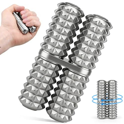 Handheld Fidget Toy, Metal Hand Roller Thumb-Press Massage Style Pain for Adult Relieve Stress Anxiety Tension, Office Travel Classroom, Novelty Gifts for Friends - Sliver - color: Silver