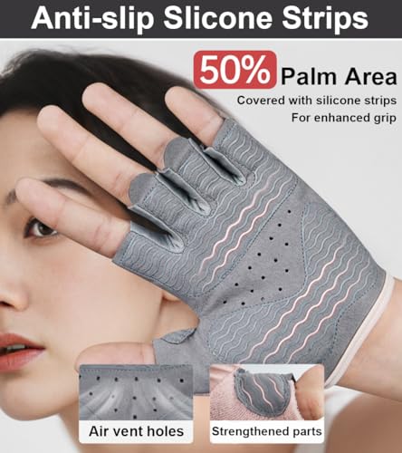 Gym Gloves Workout Gloves Women, Anti-Slip Breathable Gym Essentials Women for Weightlifting Cycling Training, Guantes para Gym Mujer
