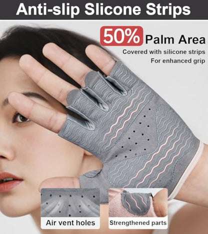 Gym Gloves Workout Gloves Women, Anti-Slip Breathable Gym Essentials Women for Weightlifting Cycling Training, Guantes para Gym Mujer