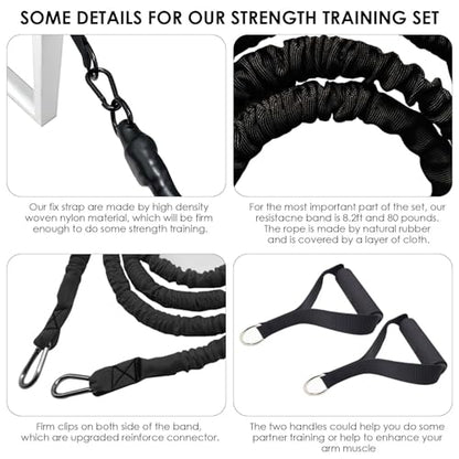 Speed Agility Training Equipment, 80lb Resistance Band Set to Improve Power, Strength, Focus Full Body Workout for Football, Basketball, Soccer, Tennis, Running, Jumping