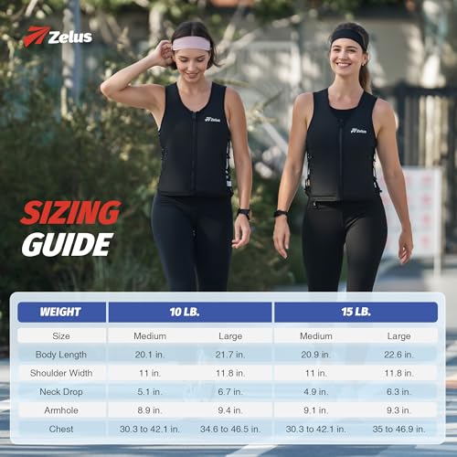 ZELUS Weighted Vest Woman, Adjustable Weighted Vest 1-10lb/ 1-15lb with Removable Z-Fit Soft Iron Weights, for Weight Loss Running Walking Rucking Strength Training, Reflective & Pocket Design