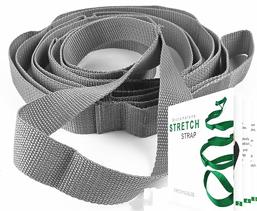 Stretching Strap Yoga Strap Physical Therapy for Home Workout, Exercise, Pilates and Gymnastics, 10 Loops Non-Elastic Stretch Bands with Aesthetic Packaging for Women & Men
