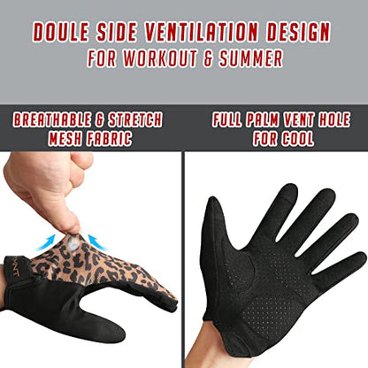 Ventilated Workout Gloves for Women Men Full Finger.Weight Lifting Gloves with Full Palm Vent & Breathable Mesh Back for Gym, Weightlifting, Fitness, Exercise,Training.Cycling